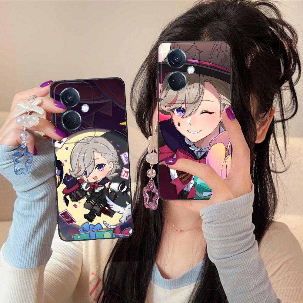 Game GI Lyney Matte TPU Mobile Phone Case for OPPO Reno 14 13 12 11 10 9 8 7 6 5 F T Pro 5G Colorful Printing Cover