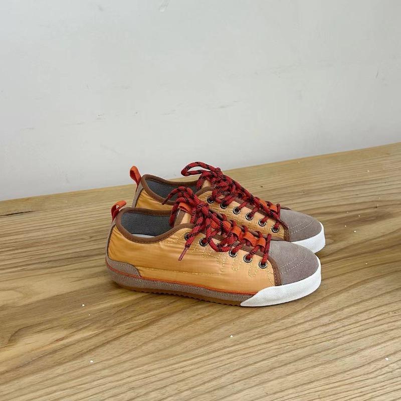 Early spring new fashionable versatile casual skateboard shoes light soft sole women s shoes trendy lace-up leather cloth 35 оранжевый