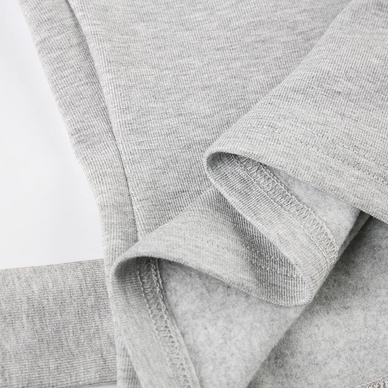 Stil Casual de Toamnă Velvet Subțire Sexy Decolteu în V cu Șnur Tricou Pantaloni Largi cu Talie Elastică Set Tricotat din Două Piese