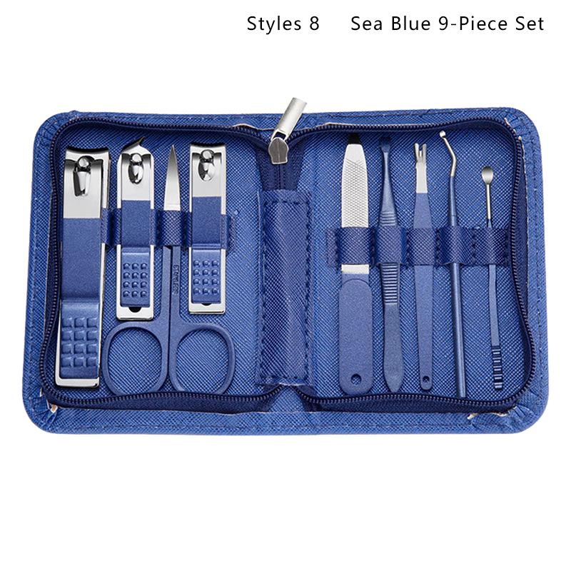 7/9/10/12/16/18/22/26pcs Nail Knife Set Stainless Steel Beauty Set Zipper Bag Manicure Knife Planer Nail Pliers Manicure Tools