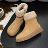 Fashion Women Flats Ankle Boots Suede Fur Shoes Casual 2025 Sport Trend New Fashion Sneakers Short Plush Snow Boots Winter Botas Mujer