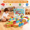 Electric Magnetic Trains Track Set DIY Smart Puzzle Toy STEM Educational Fun for Kids Boys and Girls