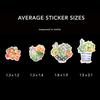 Navy Peony Succulent Watercolor Stickers and Stickers for Water and Journals (21 Sheets) - Cute, Water-Resistant, Long-Lasting Bottles, Laptops,