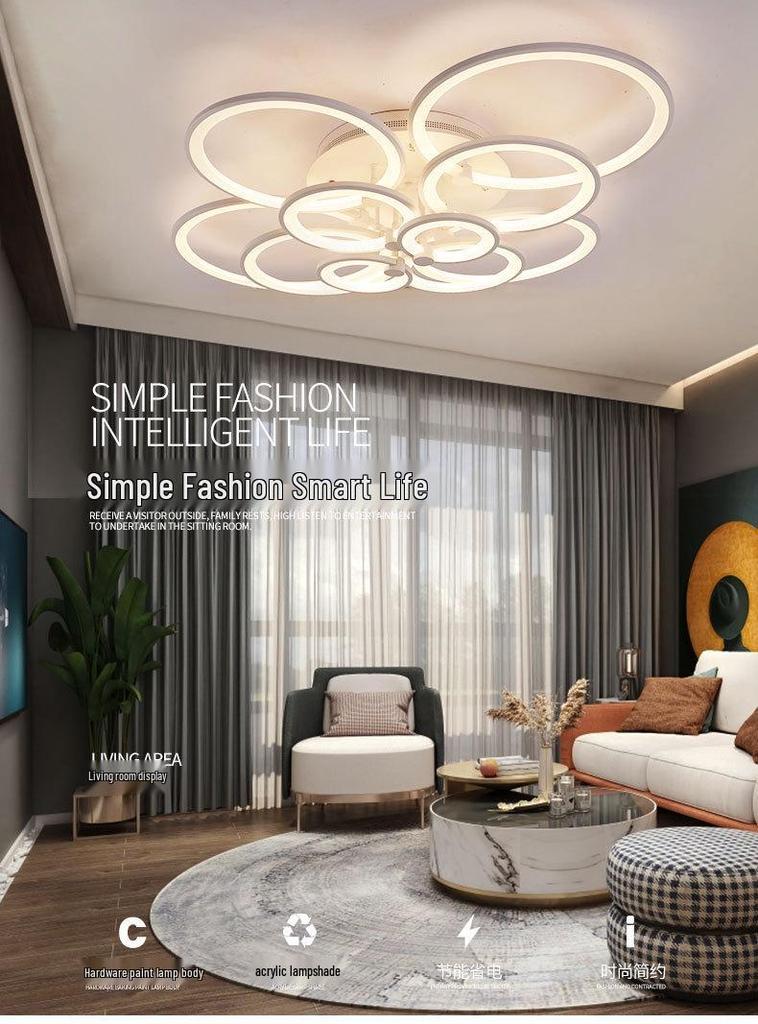 Irregular Shape LED Ceiling Light: Creative Round Fixture for Bedroom & Living Room