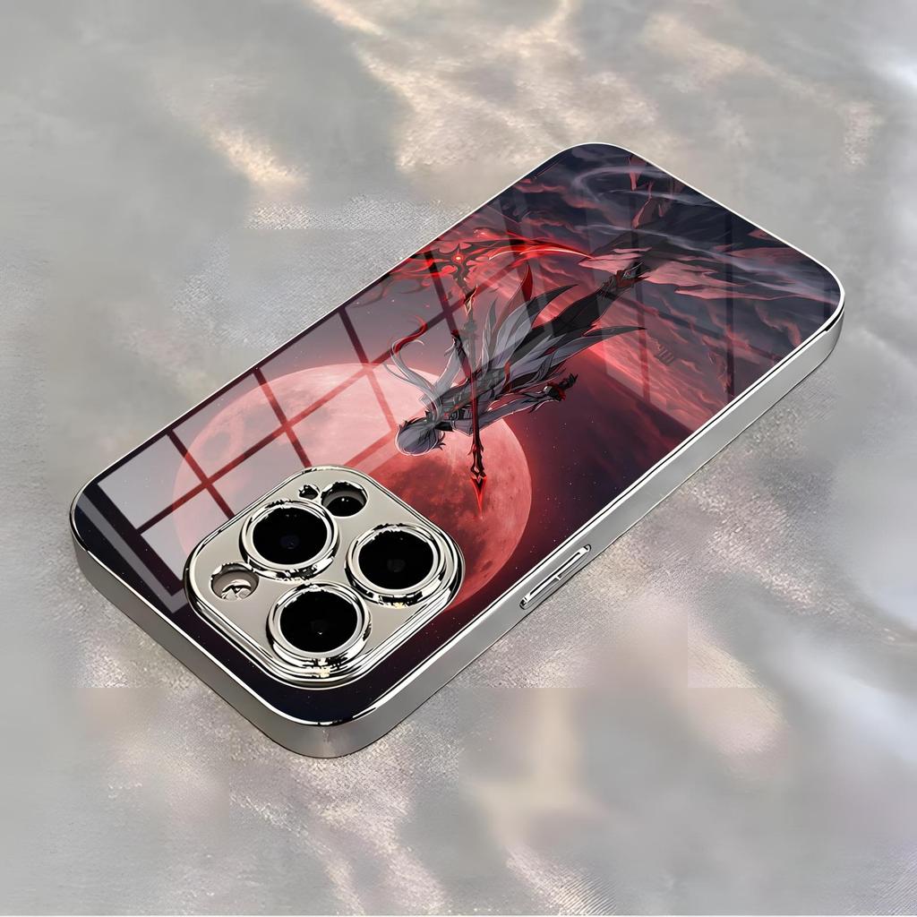 genshin impact Arlecchino  Phone Case For iPhone17 16 16e 15 14 13 12Plus Mini Pro Max Electroplated glass Phone Case