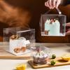 10sets Handheld Transparent Birthday Dessert Gift Box with Tray Cake Baking Clear Plastic Cupcake Box for Weddding Party Birthday Get-together