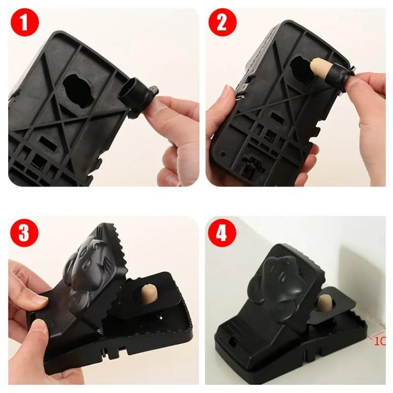 Plastic Mouse Clip With Ultra-High Sensitivity Rodent Trap Anti Pinch Hand Serrated Bite With Bait Slot Effective Rodent Control Device YLE279