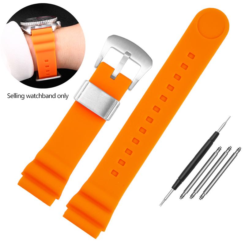 22mm Diving Rubber Strap for Seiko Watch SKX007 PROSPEX SRP777J1 No.5 Water Ghost Abalone Men Sport Silicone Watchband Bracelet