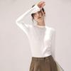 New Arrivals Open Run Women Long Sleeve Half Polo Simple T shirT