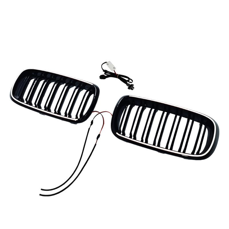 For BMW Grille LED Light Grille X5 X6 M F15 F16 F85 F86 ABS Glossy Black Racing Grille 2014-2018