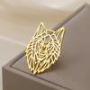 Animal Wolf Head Brooch for Men Women Stainless Steel Punk Lapel Pins Suit Collar Badges On Backpack Jewelry 2026 Gift New In