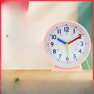 Children's Alarm Clock Metal Seat Clock Mute with Lights with Alarm Clock Creative Table Clock Teaching Alarm Clock Learning Multi-function
