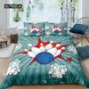 Bowling Duvet Cover Polyester Sport Competition Quilt Cover Sports Games Starry Sky Blue Line Bedding Set Double Queen King Size