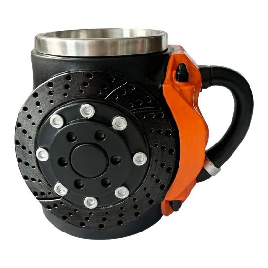 Design brzdových destiček Kávový hrnek 300ml Průmyslový styl Nerezový hrnek