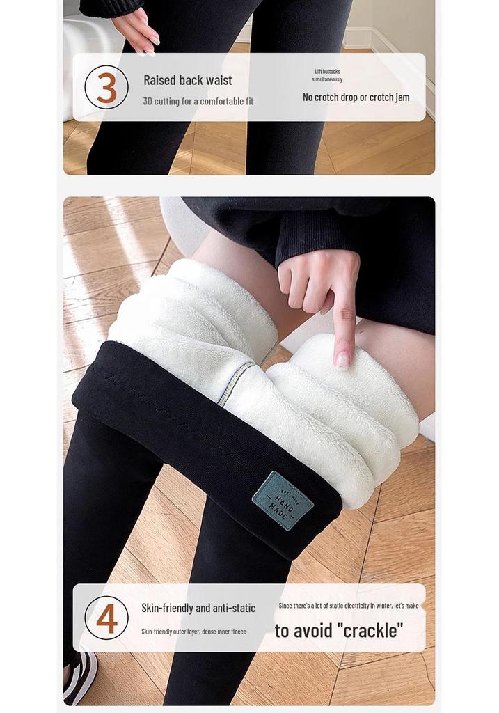 Women's Lambswool Leggings 2025: Plus Velvet Thick, Warm Cotton Pants for Plus-Size & Chubby Girls - Autumn/Winter.