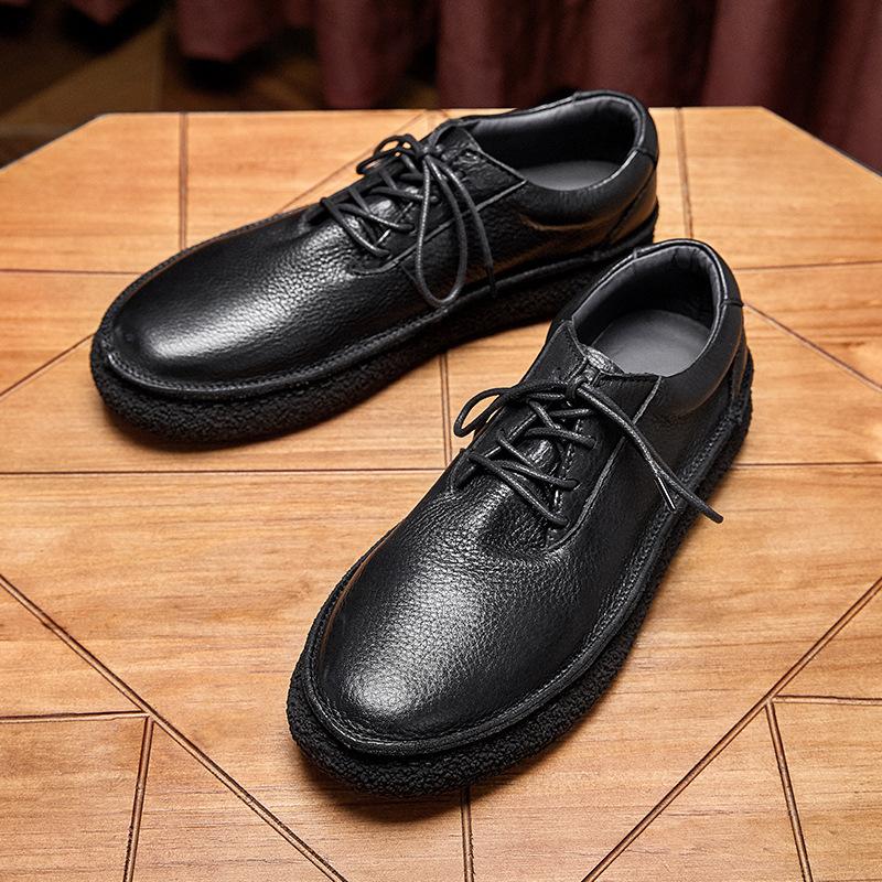 Leather Shoes Men'S Xia Yinglun Retro Leather Casual Board Shoes Soft Leather Thick Soles Increase The Trend Of Casual Men'S Shoes