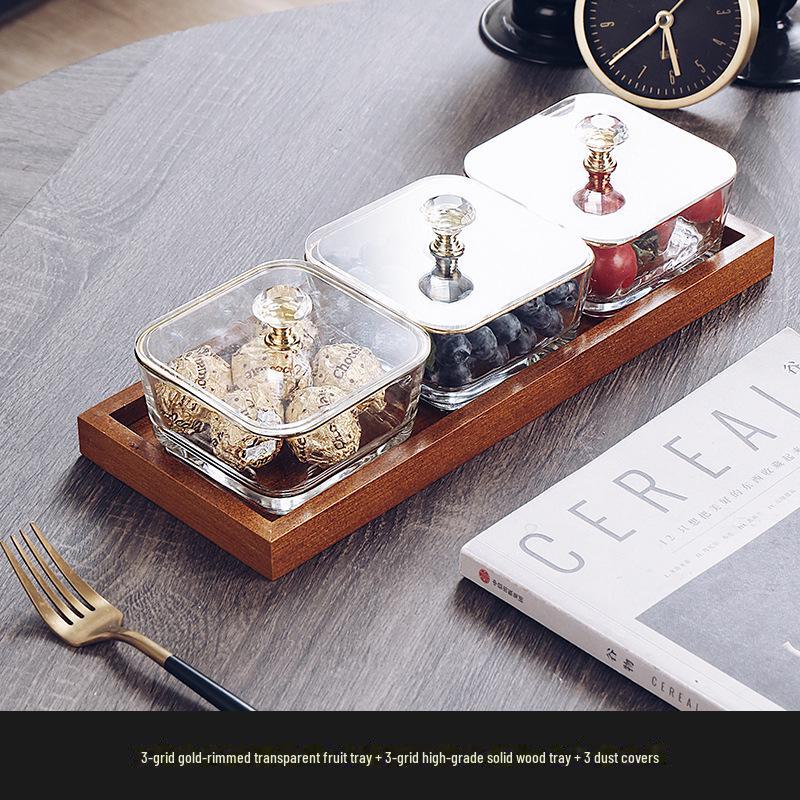 Japanese-Style Glass Fruit and Snack Plate for Living Room Coffee Table