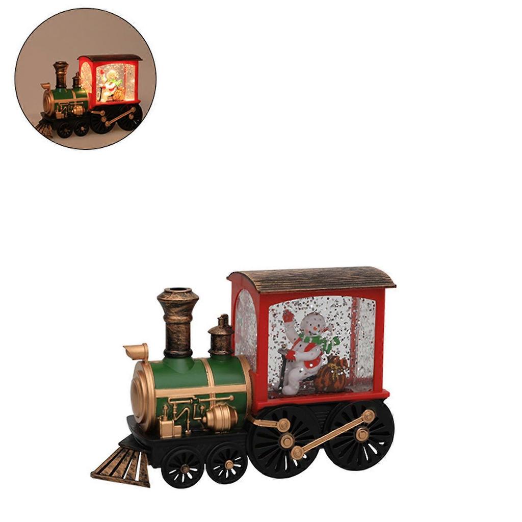 Christmas Decorations Luminous Christmas Train Ornaments Kids Christmas Gifts Santa Claus Snowman Ornaments Bronze