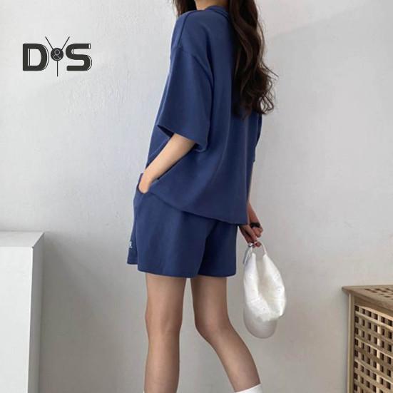 2 Teile/satz Sweatshirt Shorts Set Lose Einfarbig Revers Halbarm Taschen Elastische Taille Zipper Kragen Atmungsaktive Weiche Sommer Trainingsanzug