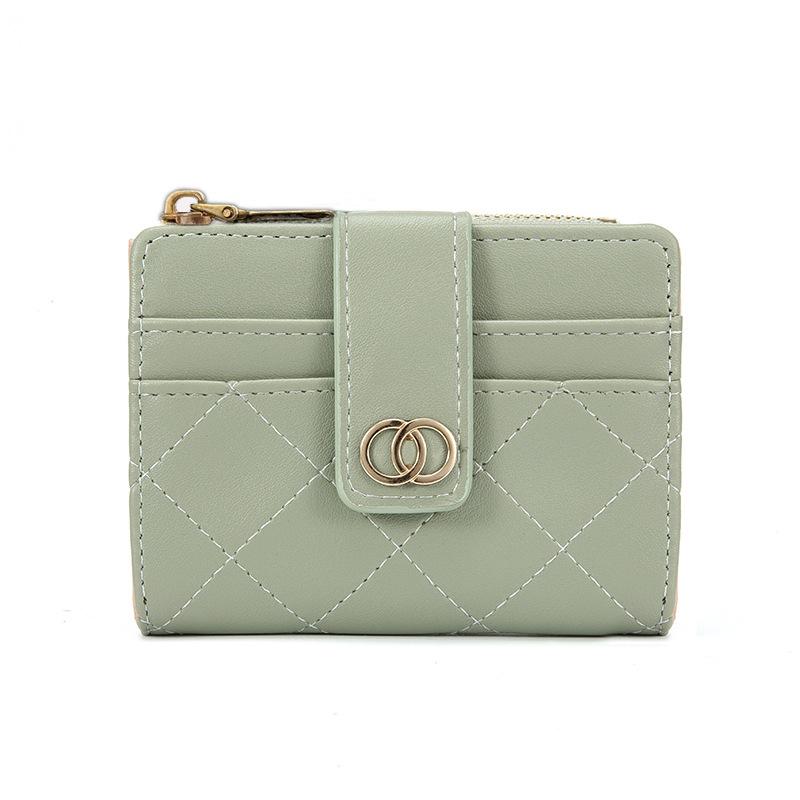 Women's Wallet Short Solid Color Wallet Card Bag Integrated Multi functional Zipper Zero Wallet