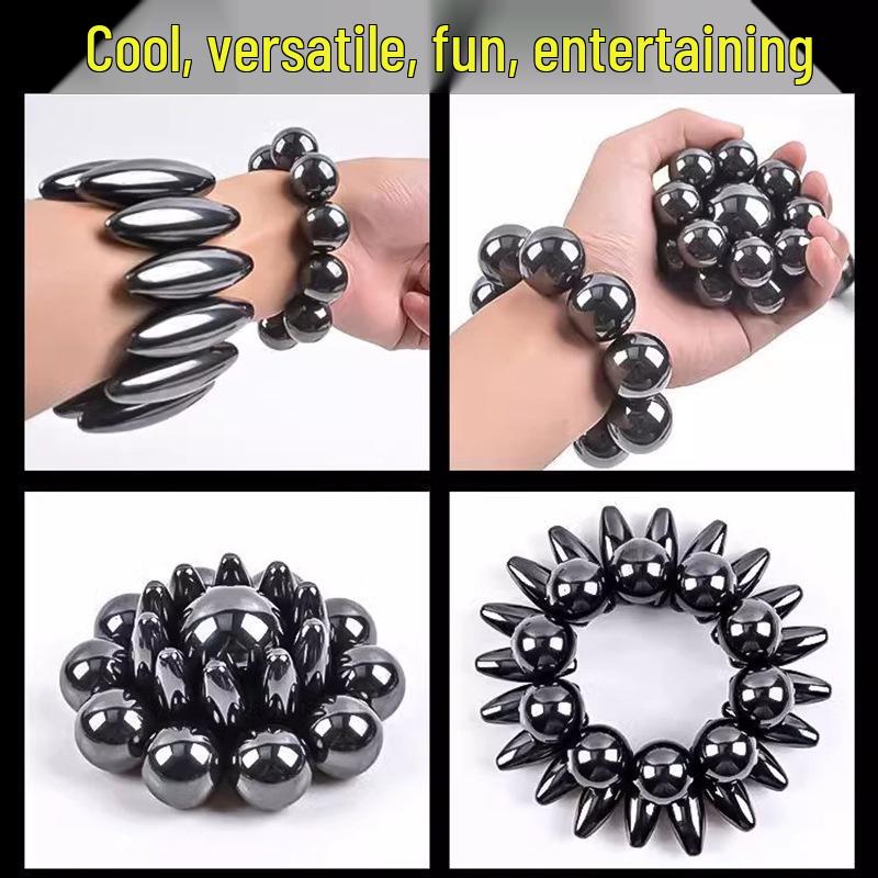 Полированный черный ферритовый овальный магнитный щелкающий шарик-игрушка 30x10 mm