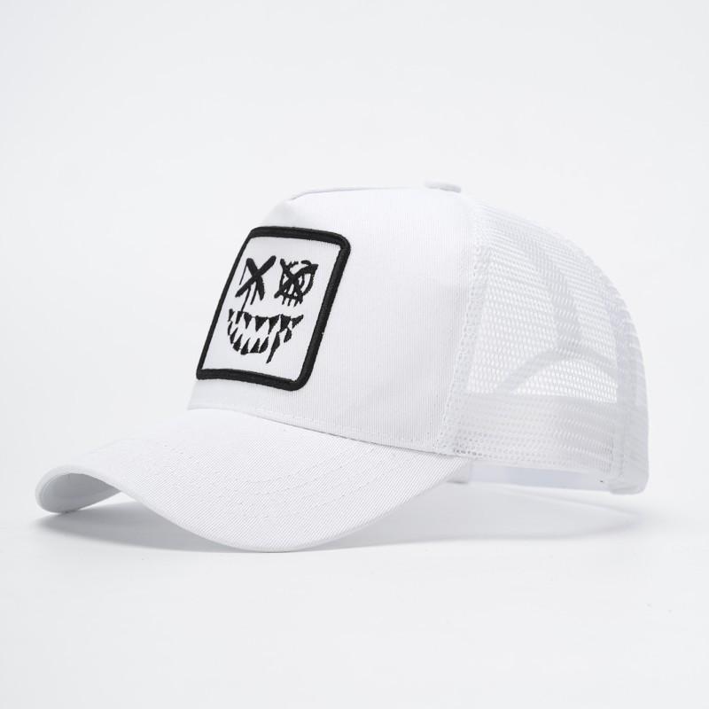 Xx Smiley Summer Breathable Mesh Cap Embroidered Baseball Cap Expression Patch Truck Driver Cap Cap
