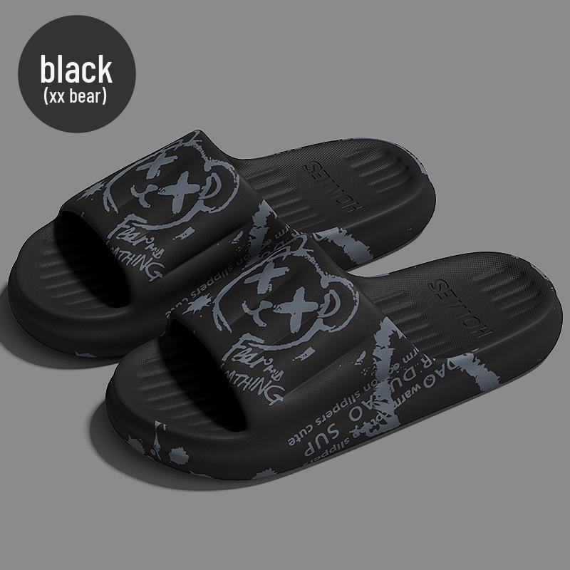 Printed Non-Slip EVA Slides: Men's & Women's Soft Sole Summer Slippers for Home & Outdoor Use