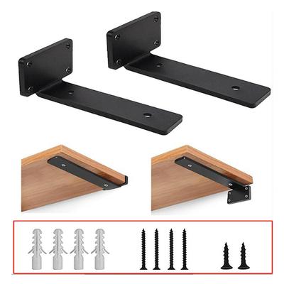 1 Set Heavy Duty Cast Iron Shelves Brackets Floating Shelf Brackets 4Mm Thicked Invisible L Brackets For Shelves Support
