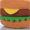 Pet Dog Hamburger Chew Toys Squeaky Plush Teething Clean