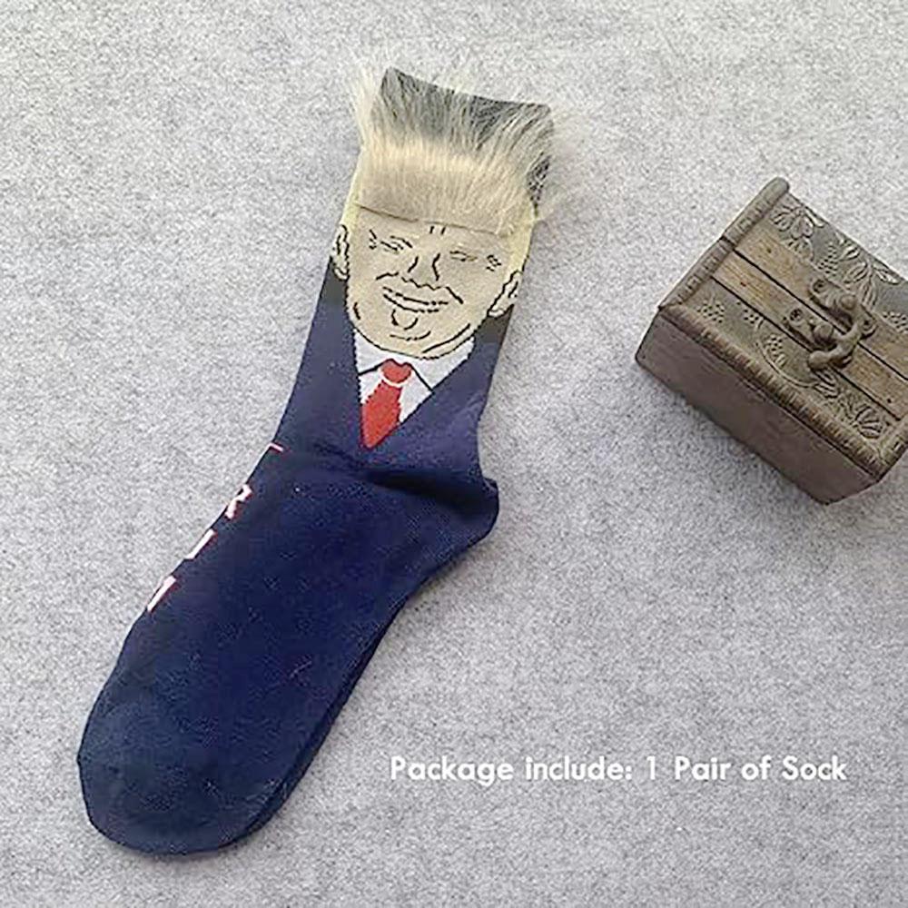 Socks Christmas President Donald Trump Novelty Sock Hair Gift For Him Dad Funny