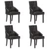 Day and Night - Day and Night Dining Chairs 4 Pcs Genuine Goat Leather Black