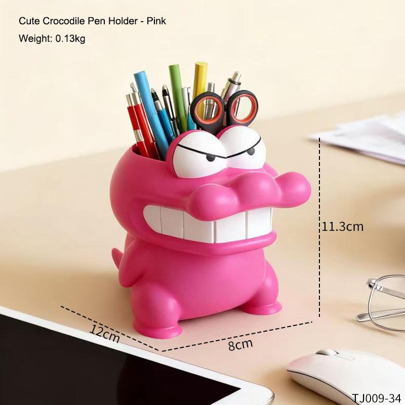 

Cute Crocodile Pen Holder Home Pen Cylinder Storage Ornament Office Desktop Decoration Ornaments Commemorative Gifts