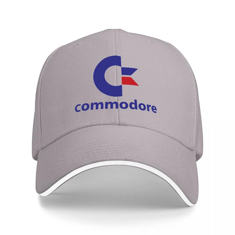 Commodore Logo Baseballkappe Klassische Schwarze Mütze mit Blau-Rotem Emblem Stilvolles Design für Fans und Freizeit