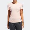 Adidas T Shirts Women's Light Pink Crew Neck Moderate DX1975