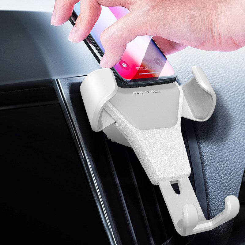 Car Phone Holder Air Vent G-Sensor Smartphone GPS Stand For Mercedes Benz AMG W212 W205 W246 W177 W176 W213 GLC GLE GLS ML Welcome Laser Lamp