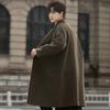 Autumn and Winter Woolen Coat Men's Medium and Long Over-knee Woolen Trench Coat Korean Version