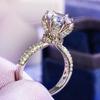 Women's Floral Simulated Diamond Wedding Ring Set with Zirconia