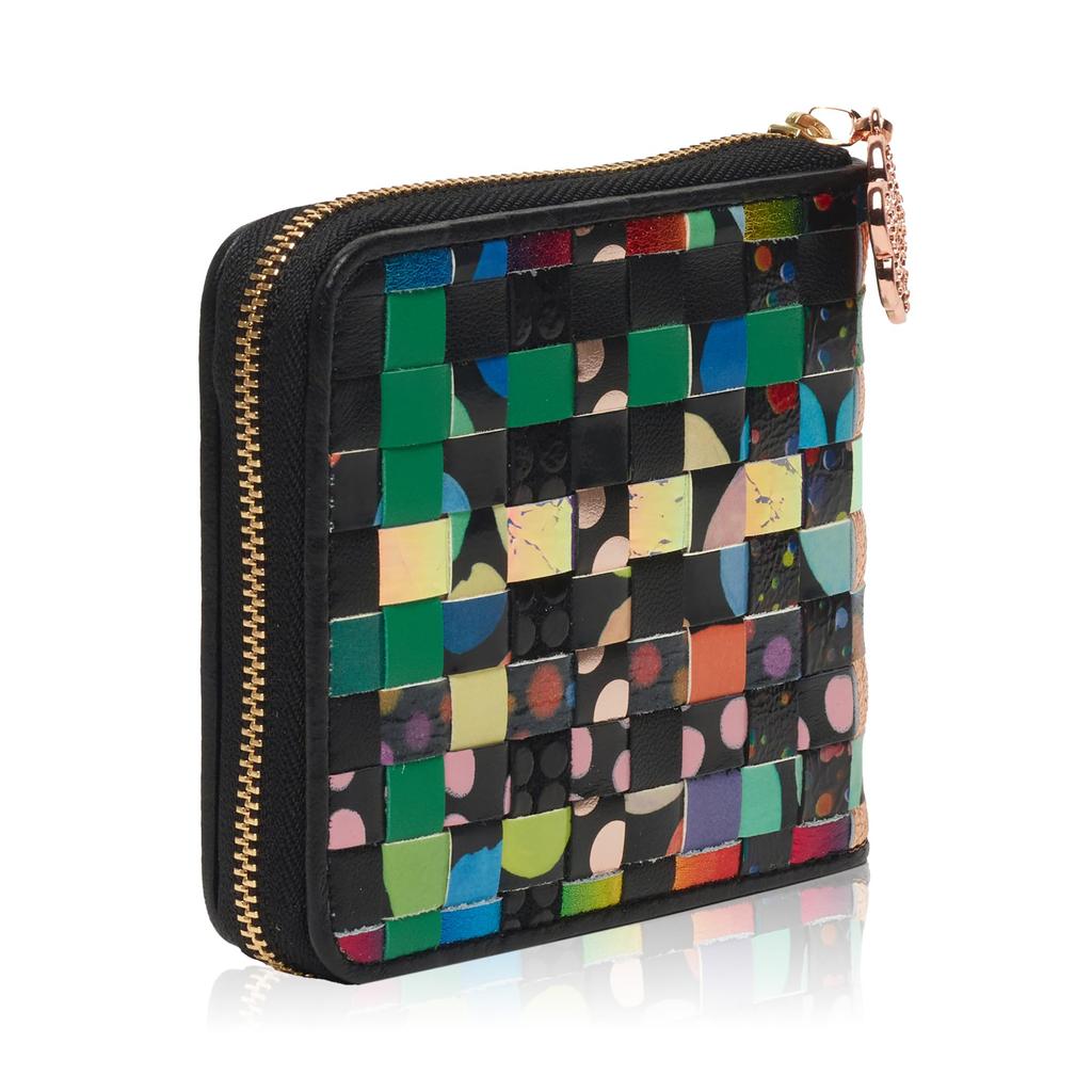 Tsumori Chisato Eponekomesh Bifold Wallet, Black, Round Zipper, Bill Compartment