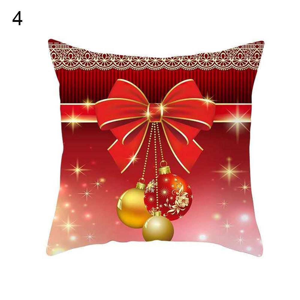 Weihnachtsrot Kissenbezug Santa Claus Kissenbezug Frohe Weihnachten Gedruckt Heimdekoration Frohes Neues Jahr