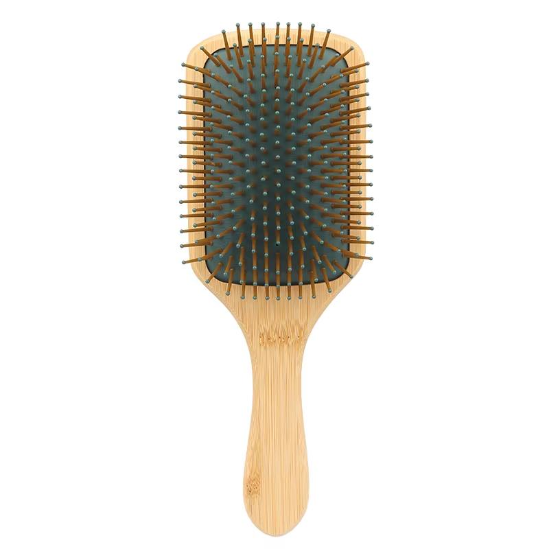 Eco-friendly Ionic Bristle Air Cushion Comb Hair Brush Custom Logo Wood Paddle Hotel Use Wooden Hairbrush