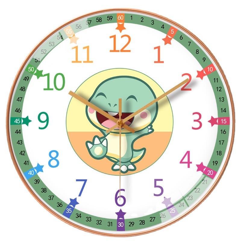8-Inch 20Cm Wall Clock Living Room Home Cartoon Early Education Clock Children'S Bedroom Wall Hanging Mute Clock Table