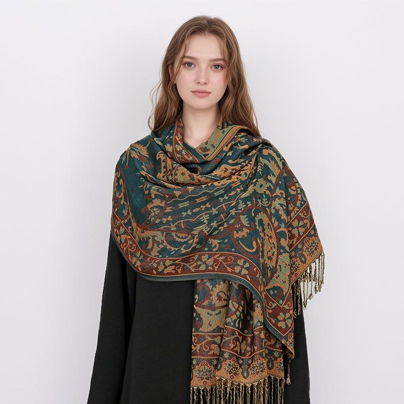 Luxury Brand Autumn Cashmere Shawl Ladies Wrap Warm Winter Scarf Design Printed Women'S Jacquard Scarf