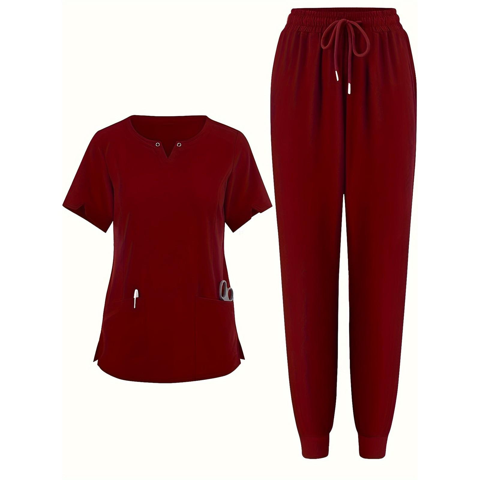 

Женский комплект из двух предметов с v-образным вырезом, комплект одежды для стирки, эластичная, быстросохнущая одежда XXL винный