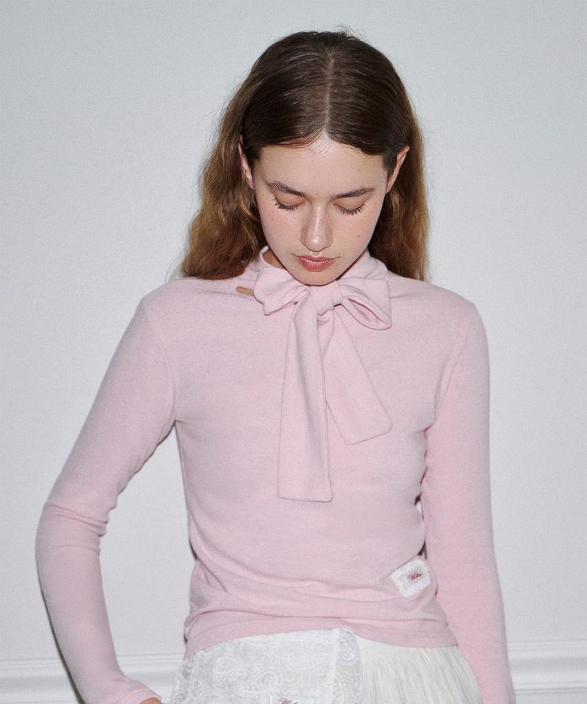 Baitalssain Tie Long Sleeve T-Shirt (3C) (Pink)