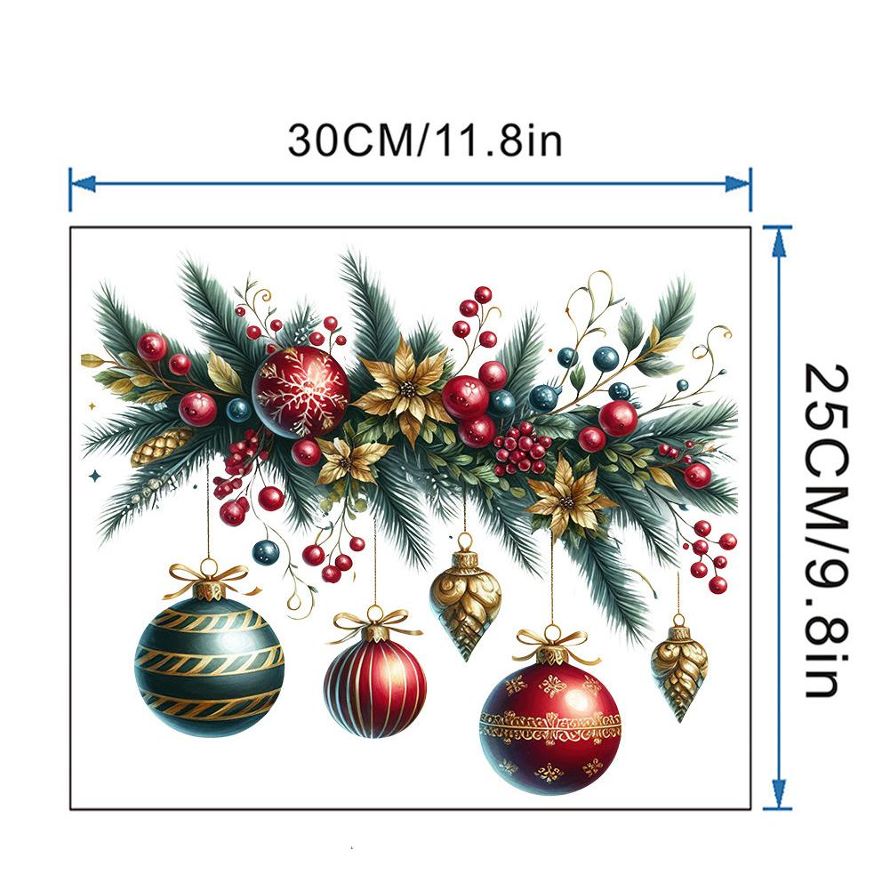 

Christmas Balls Wall Stickers Xmas Ornaments Merry Christmas Toilet Lid Water Tank Decorative Sticker Happy New Year 1/5PCS