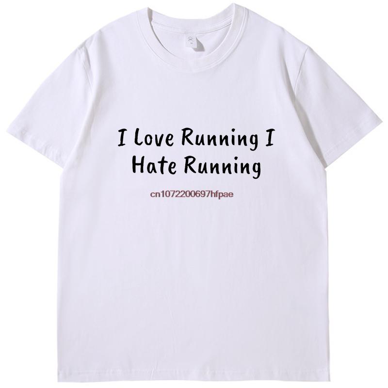 Rolig Sarkastisk Jag Älskar Att Vara Full Hatar Att Springa T-shirt Sommar Grafiska T-shirts Mode T-shirts Toppar Bomull Nya Skjortor Och T-shirts