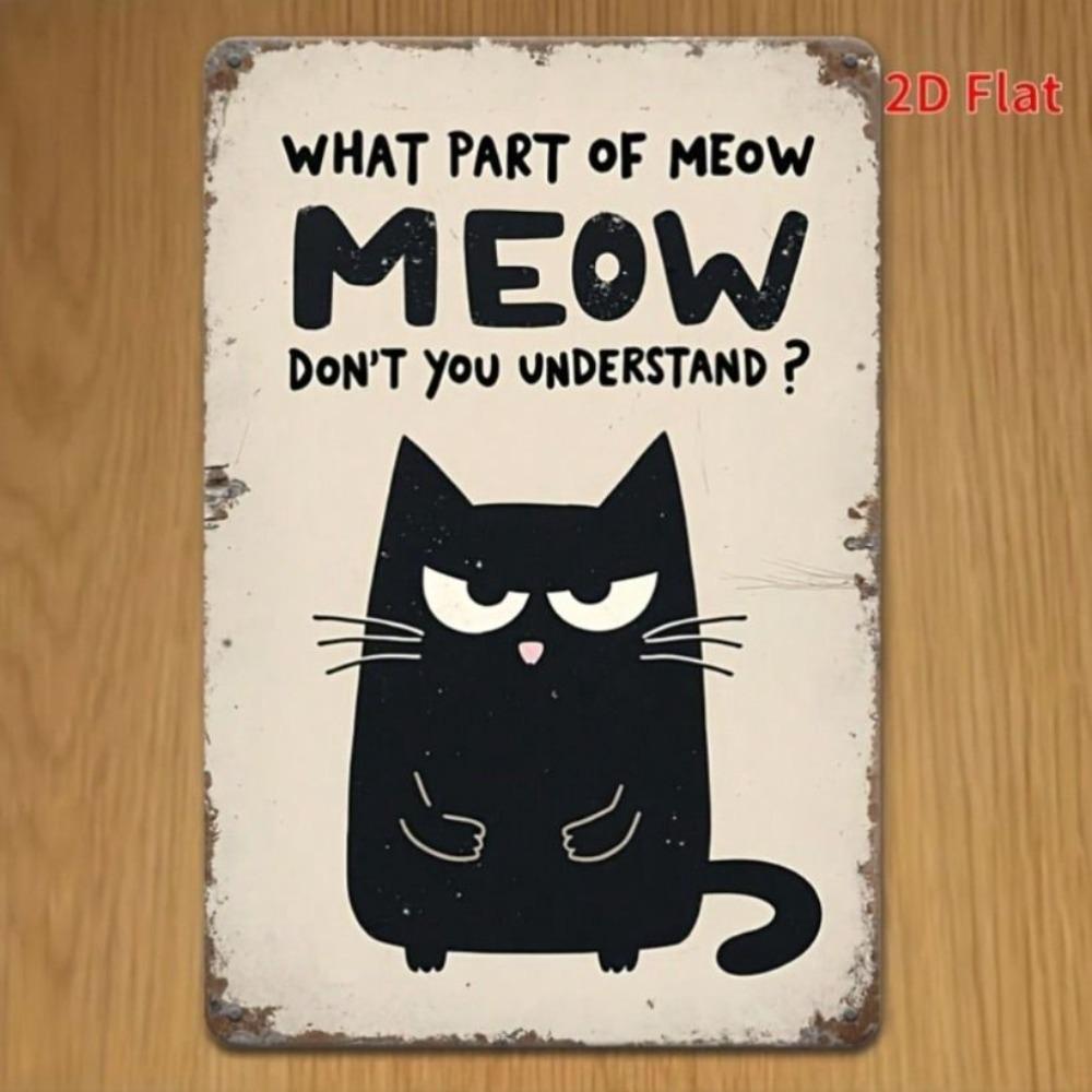 Metal Wall Art Funny Cat Tin Sign Retro Home Decoration JOOM2025