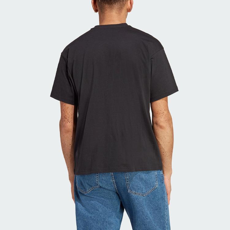 Adidas Graphic Tee With Cartoon Alphabet Print Unisex Tops Black IC4700