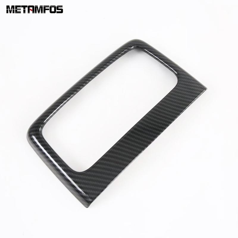 For Kia Carnival KA4 - 2024 Carbon Fiber Rear Seat Water Cup Holder Panel Cover Trim Inner Accessories Car Styling