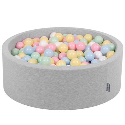 90x30cm/300 Balls Balls 7cm / 2.75in Baby Foam Ball Pit, Light Grey:pastel Blue/pyellow/white/mint/light Pink